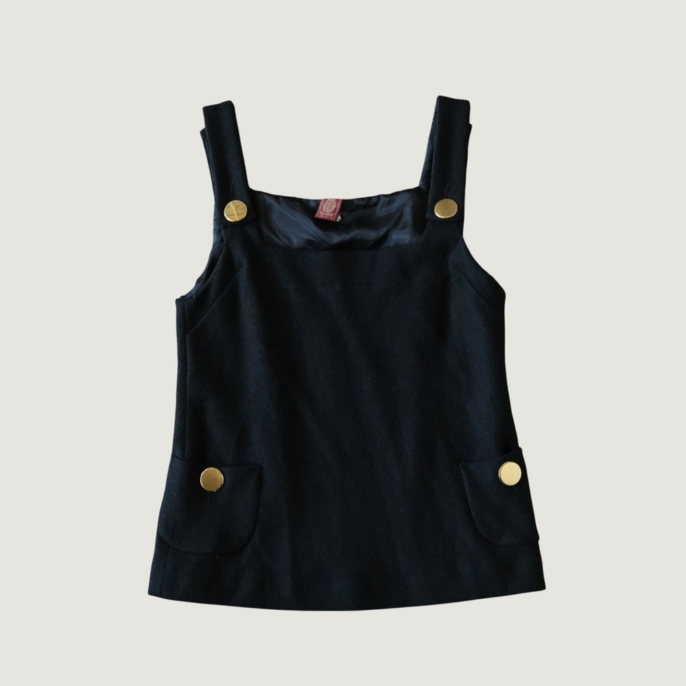 Dondup Wool Vest Black Gold Button Pocket Sleeveless Mod 40‎ Made in Italy